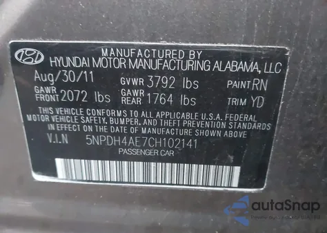 2012 Hyundai Elantra Limited from USA, damaged, VIN 5NPDH4AE7CH102141